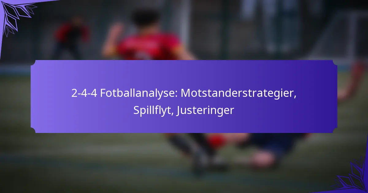 2-4-4 Fotballanalyse: Motstanderstrategier, Spillflyt, Justeringer